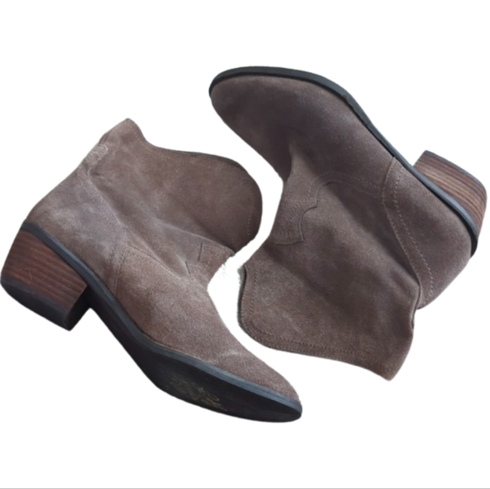 Naughty Monkey Brown Suede Leather Bountry Western Ankle Boots Size 8